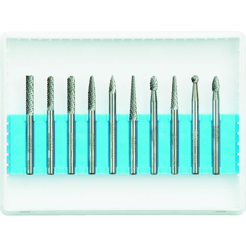 TRUSCO 硬质合金棒材套件 A 系列，轴 3mm，刀片直径 3mm，10 件套