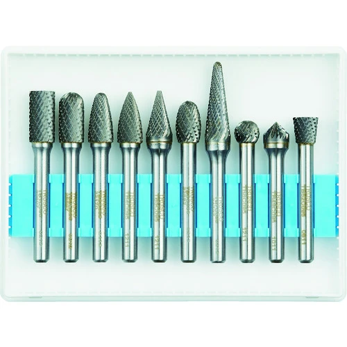 TRUSCO 硬质合金棒材套件 C 系列，轴 6mm，刀片直径 9.5mm，10 件套