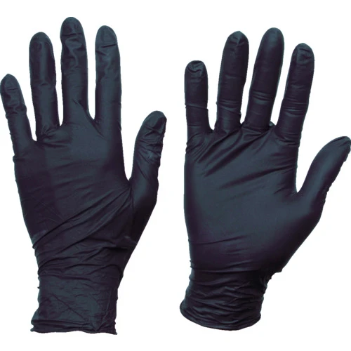 TRUSCO批量采购一次性丁腈手套TG标准0.08无粉黑色M 100片10盒