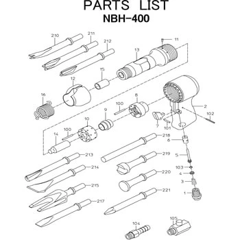 汽车 Chisela NBH-400 零件日本气动制造株式会社17500220